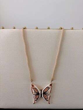Miriam Haskell Vintage Butterfly Pendant Necklace Patent 3427691